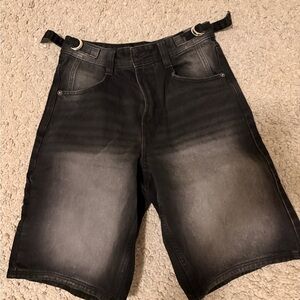 Bershka Black Wash Baggy Jorts
